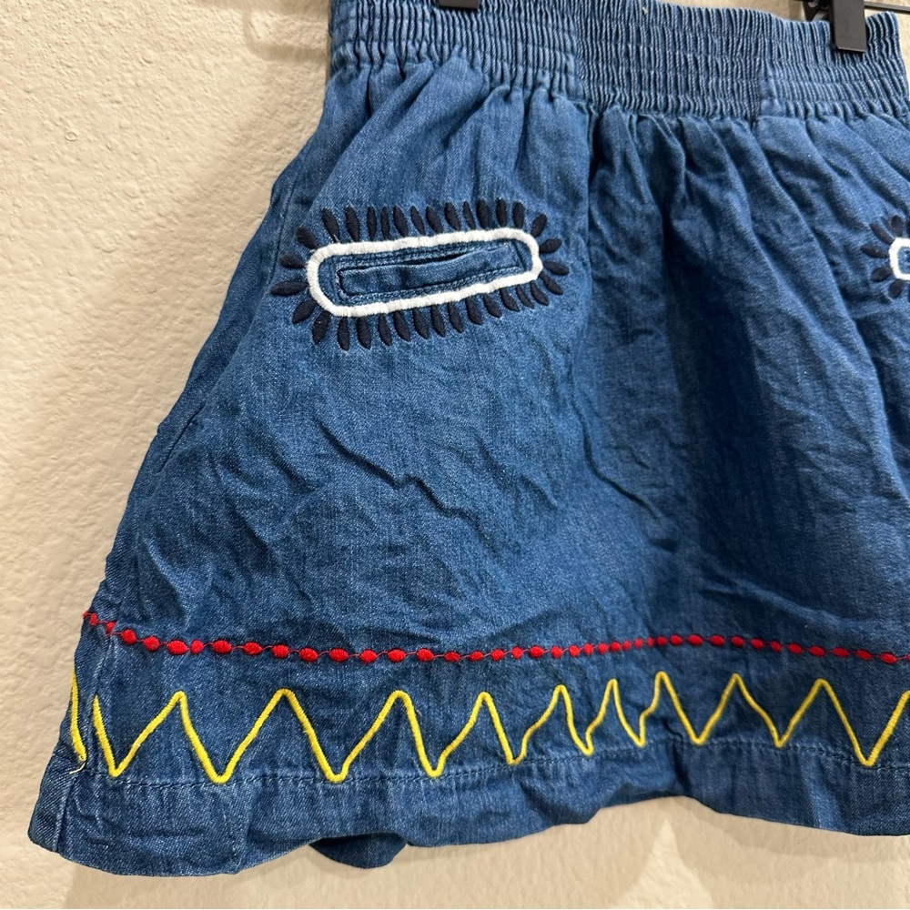 Stella McCartney Youth Denim Skirt with Embroidered Accents - Picture 2 of 4